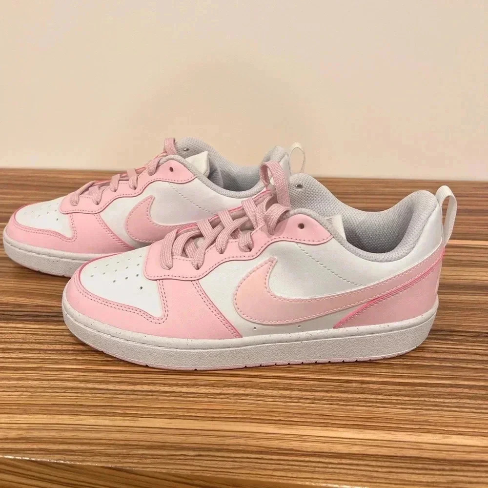 NIKE | Court Low Borough Recraft | Pink White | Boys Youth 6/ Womens 7.5 - Picture 8 of 9